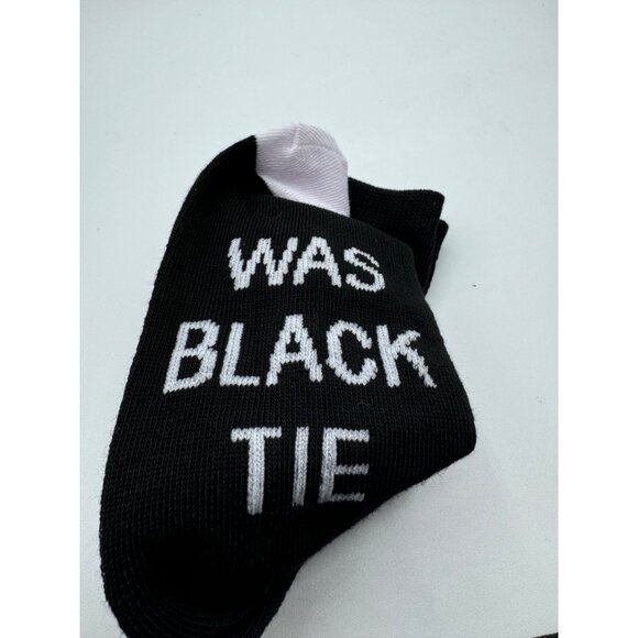 NEW 2 Black Tie Quarter Length Socks Gift Adult One Size OSFM - Picture 6 of 6